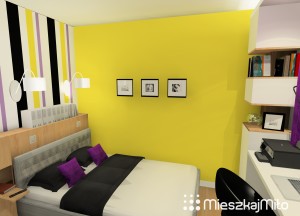 żółty kolor w sypialni