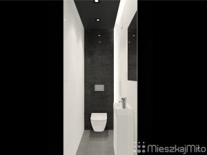 czarny sufit w łazience