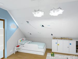 skośny sufit w pokoju dziecięcym